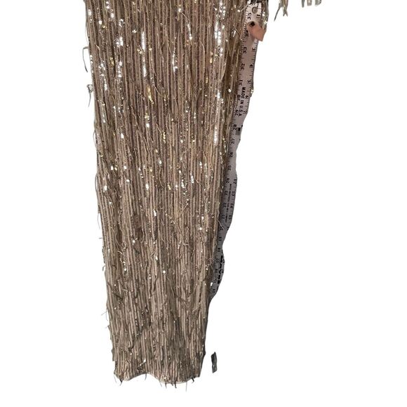 NWT GUESS Heidi Sequin Fringe Wide Leg Pants Womens SIZE MEDIUM Pearl NYE Shiny - Picture 9 of 16